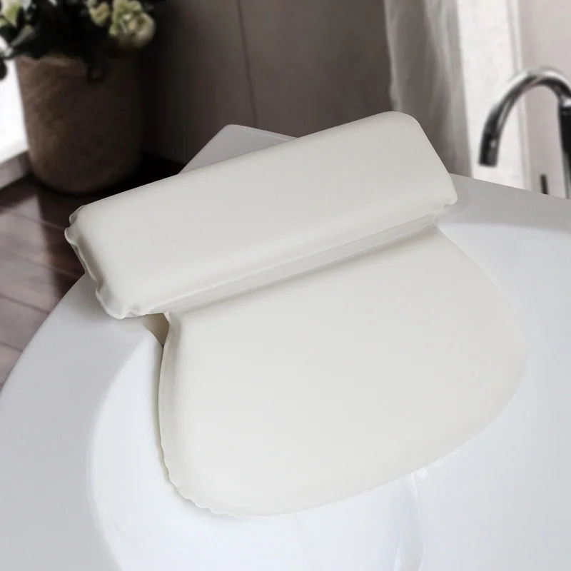 

PU Sponge Circular Bathtub Pillow Bathroom Shower Headrest Suction Cup Bathing Headrest Bathtub Pillow
