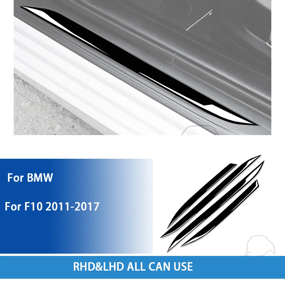 

Аксессуары для BMW 5 серии F10 2011 2012 2013 2014 2015 автомобильные черные пластиковые наклейки для внутренней отделки порога