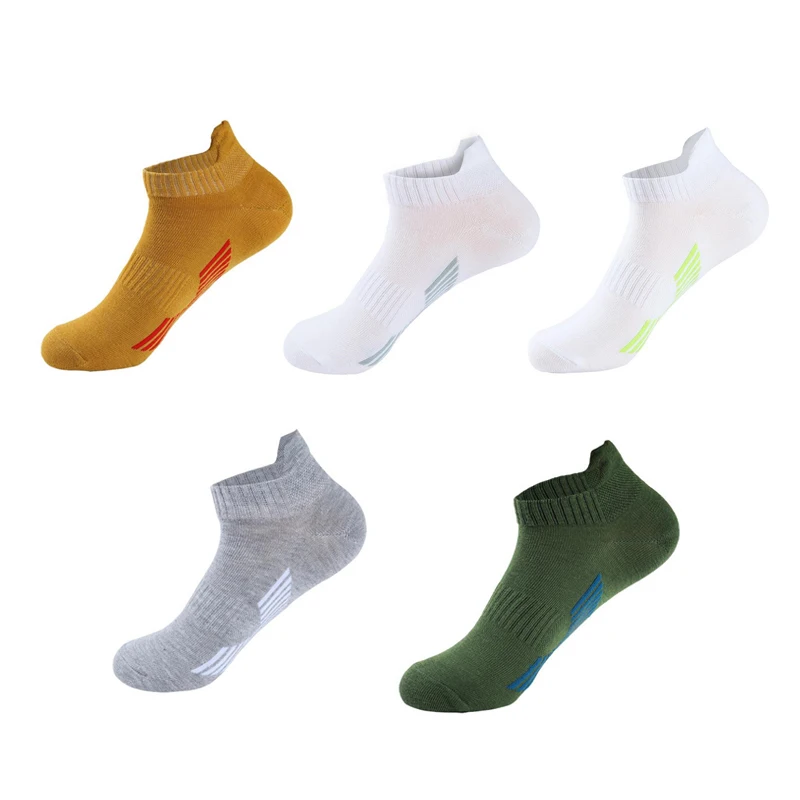 

5 Pairs Mens Basketball Sports Short Tube Casual Striped Breathable Ankle Socks Outdoor Trainer Running Football Travel Socks