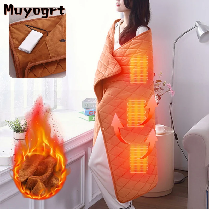 

USB Electric Blanket Hand Knee Feet Lap Legs Warmer Soft Heating Blanket Shawl Heater Carpet Winter Heated Blanket 100x140cm