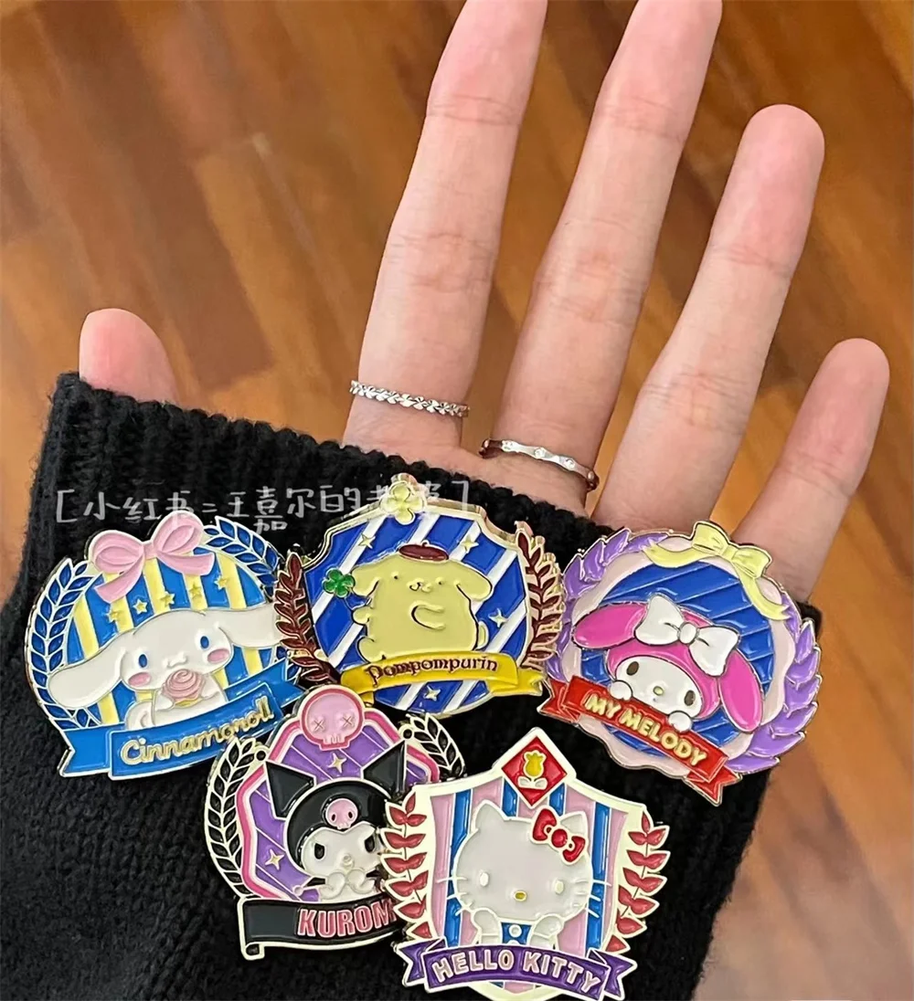 

Sanrio Lapel Pins Spring Series Kawaii Kuromi My Melody Metal Enamel Badges for Backpack Accessories Cartoon Anime Brooches Gift
