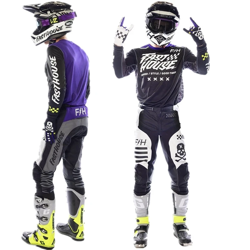 

2023 NEW MX Gear Set FLO YELLOW Off Road Motorcycle Jersey And Pant Top Quality ATV Clothing Dirt Bike Motocross Race Wear B