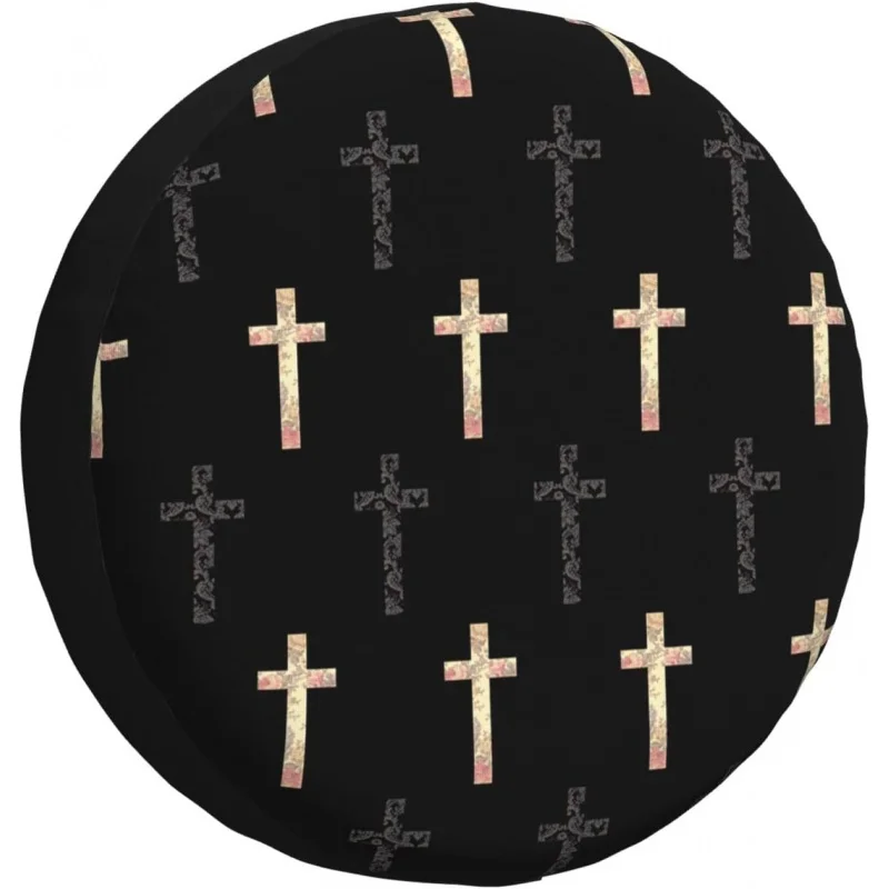 

Christian Cross Spare Tire Cover Wheel Protectors Universal Dust-Proof Waterproof Fit for Trailer Rv SUV Truck Camper Travel Tra