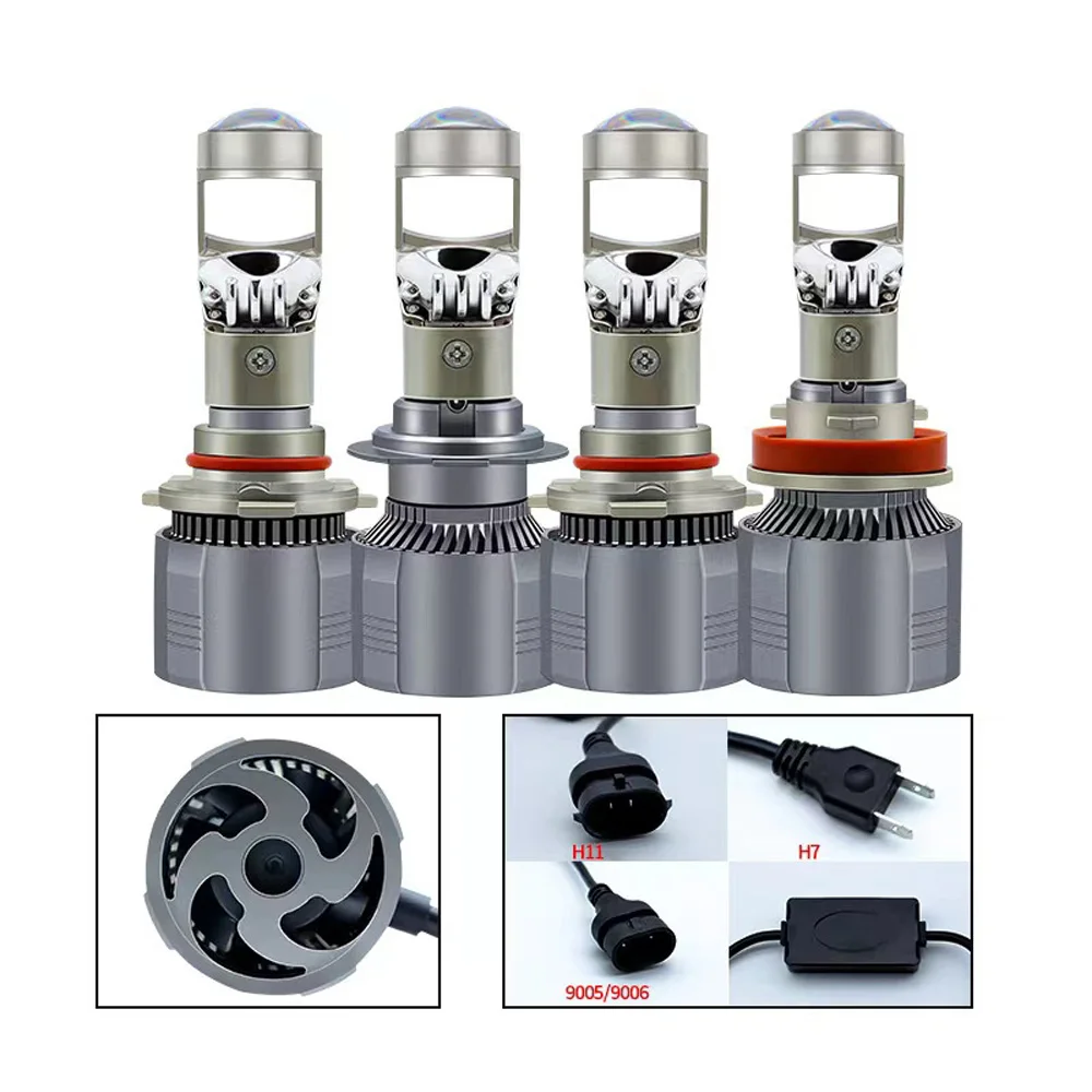 

2Pcs 58000LM H4 H7 Led Canbus Projector Lens H11 9005 HB3 9006 HB4 Mini Projector Lens Auto Car Light H7 6000K Fog Lamp 12V 24V