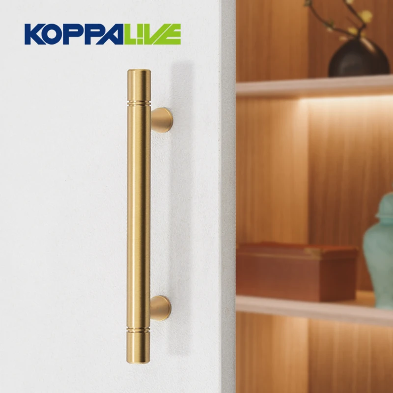 KOPPALIVE, твердая латунь, дверные ручки для шкафа, мебель, кухонный шкаф, спальня, буфет, ручки, современные золотые Т-образные ручки