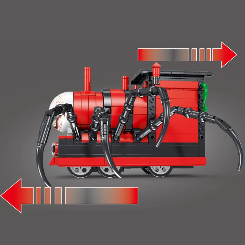 Тема Ужасов Чарли Монстр Паук Поезд Животное С Подсветкой Модель MOC Кирпичная