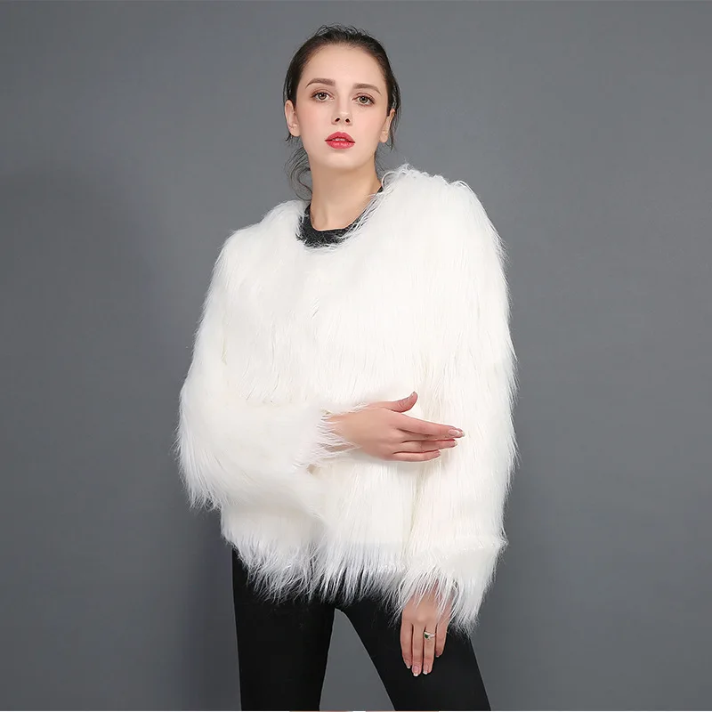 Autumn Winter Women's Imitation Fur Short Coat Long-sleeved Floating Wool Washed Wool Women's Large Size 4XL Warm Fashion Fur
