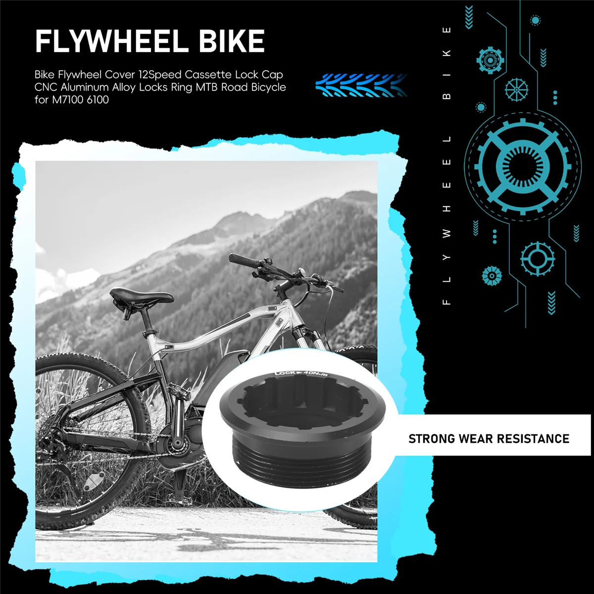 Bike Flywheel Cover 12Speed Cassette Lock Cap CNC Aluminum Alloy Locks Ring MTB Road Bicycle for Shimano M7100 6100 8100