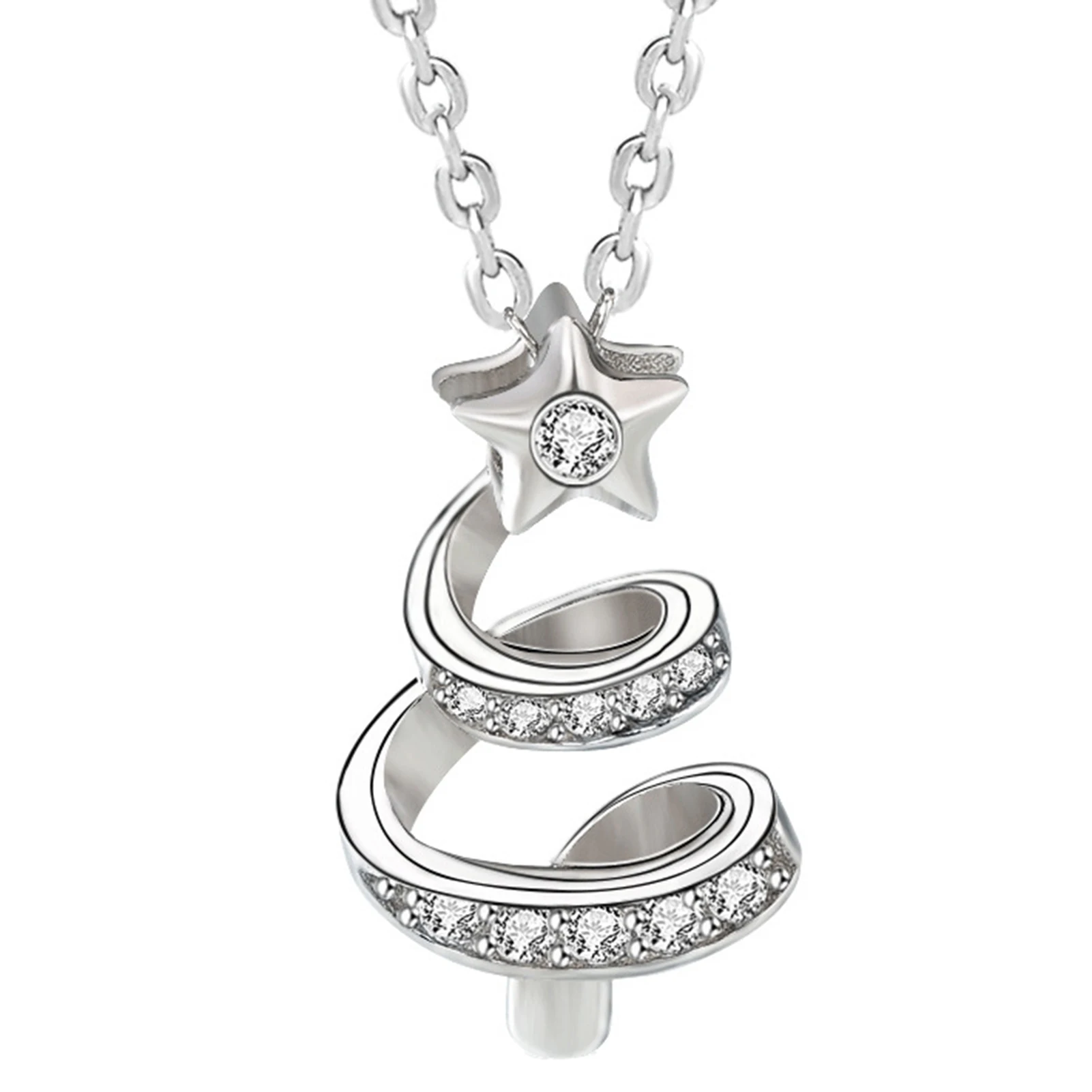 

Ожерелье на рождественскую елку Lucky Star, модная цепочка до ключиц с кристаллами, элегантные аксессуары, отличный подарок для женщин и девушек