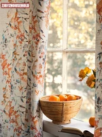 curtains for living room luxury american rural plant floral cloth window curtain beauty fall drapes in bedroom custom wholesale
