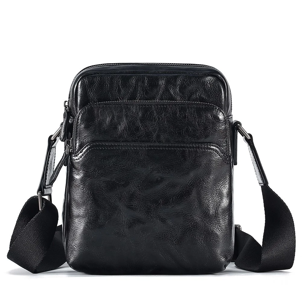 

Genuine Leather Men's Shoulder Bag Small Messenger Bags Fashion Crossbody Travel Bag Man Purse Handbag for Work Business