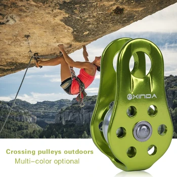 20kn Mountaineering Single Pulley Outdoor Bearing Lifting Rock Climbing Fixed Rope Pulley Hauling Gear Equipment Accessories 2