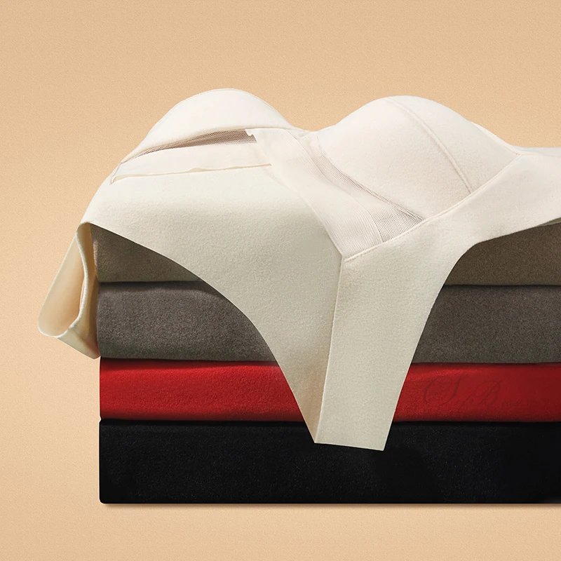 2pcs Fall/Spring Plus Size Velvet Thermal Vest French Women Underwear Fixed Cup  Single Layer Sanding Heating Vest