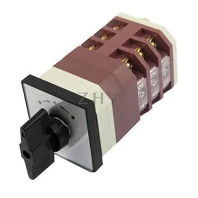 

AC 380V 16A Momentary 3 Position 12 Terminals Cam Combination Changeover Switch