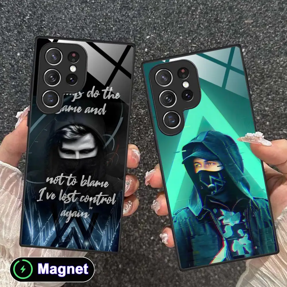 Фото Чехол для телефона DJ Alan Walker для Samsung Galaxy S26 S25 S24 S23 S22 S21 S20 Note20 Plus FE Ultra, стеклянный магнитный чехол №2