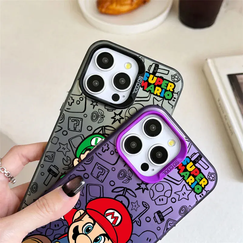 Super-Bross Coque For iPhone 16 Pro Case 14 11 13 15 Max 12 Mini XS SE2 7 8 Plus M-Marios Phone Cases Shockproof Cover
