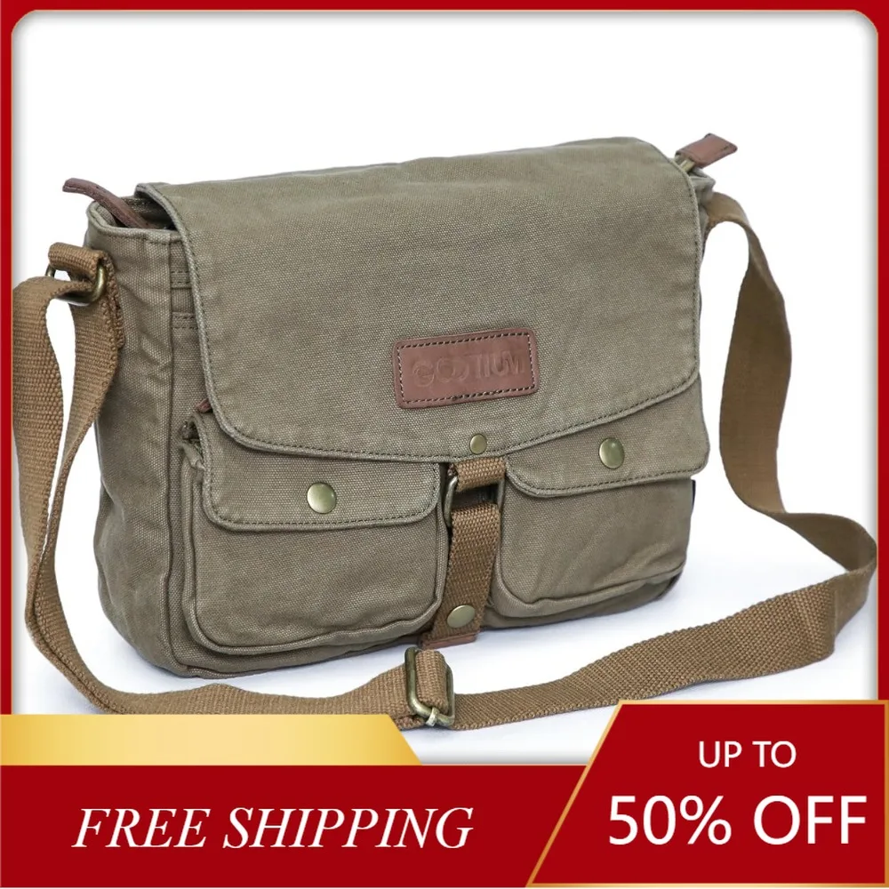 

NEW Luggage & Travel Gear Gootium Canvas Messenger Bag - Vintage Crossbody Shoulder Bag Military Satchel