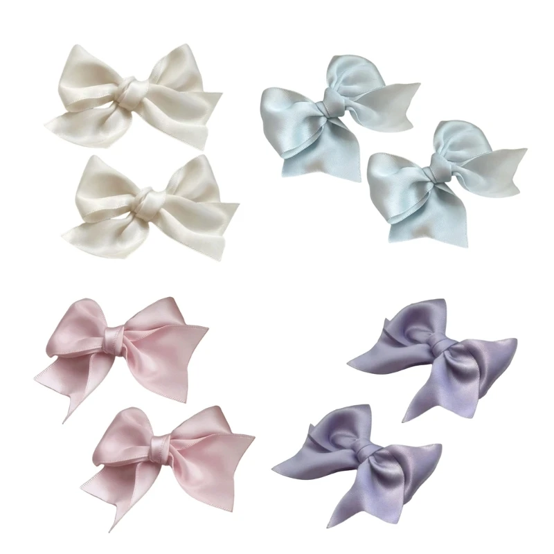 

MXMB 2pcs/set Bowknot Duckbill Hair Clip Makeup Travel Headwear for Woman Girls Taking Photo Shopping Hairpin