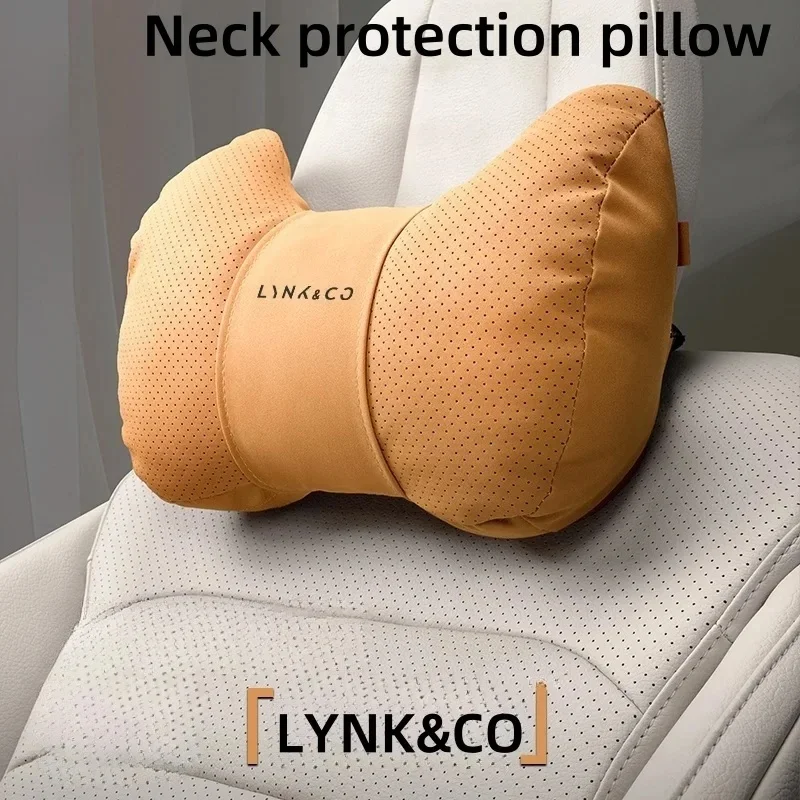 Фото Подушка для подголовника автомобиля из замши для LYNK&CO 01, 02, 03+, 05, 06, 09 PHEV, 09 Summer S-Class, защитная подушка для шеи №4