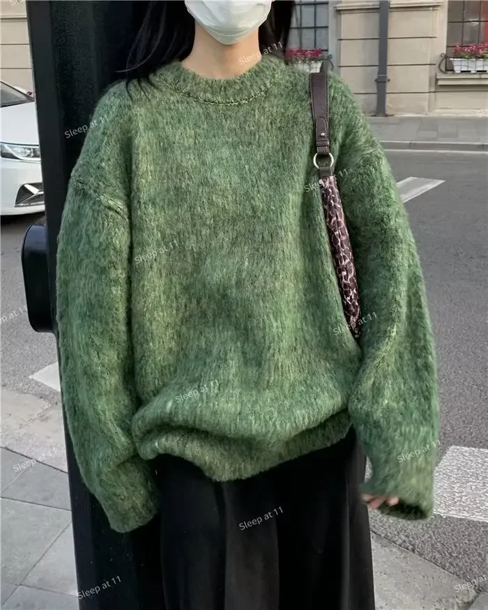 Осень/зима утолщенный вязаный свитер модный флисовый топ с цветными блоками