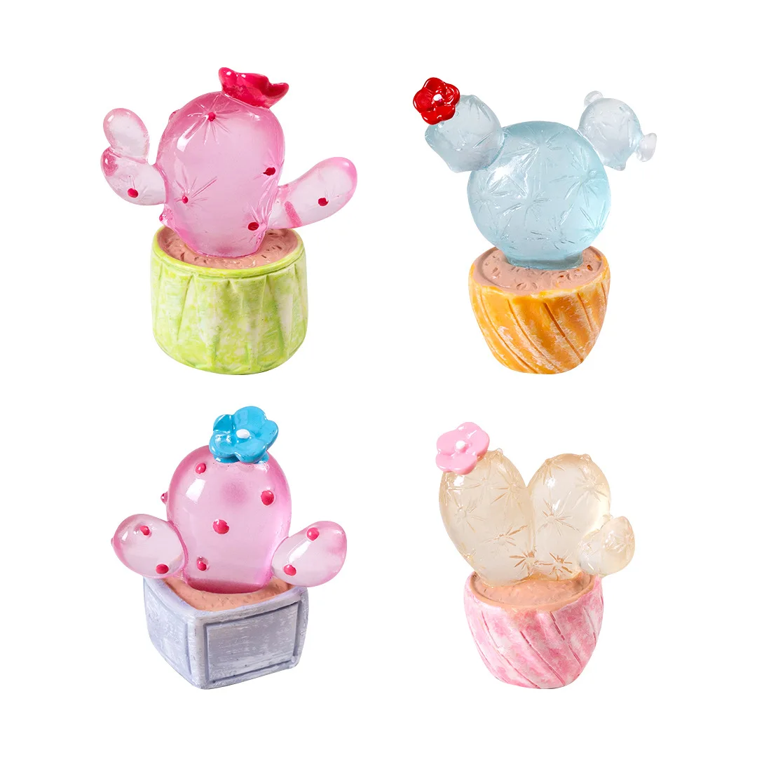 Фигурки миниатюры фосфоресцирующий искусственный кактус микроландшафтные