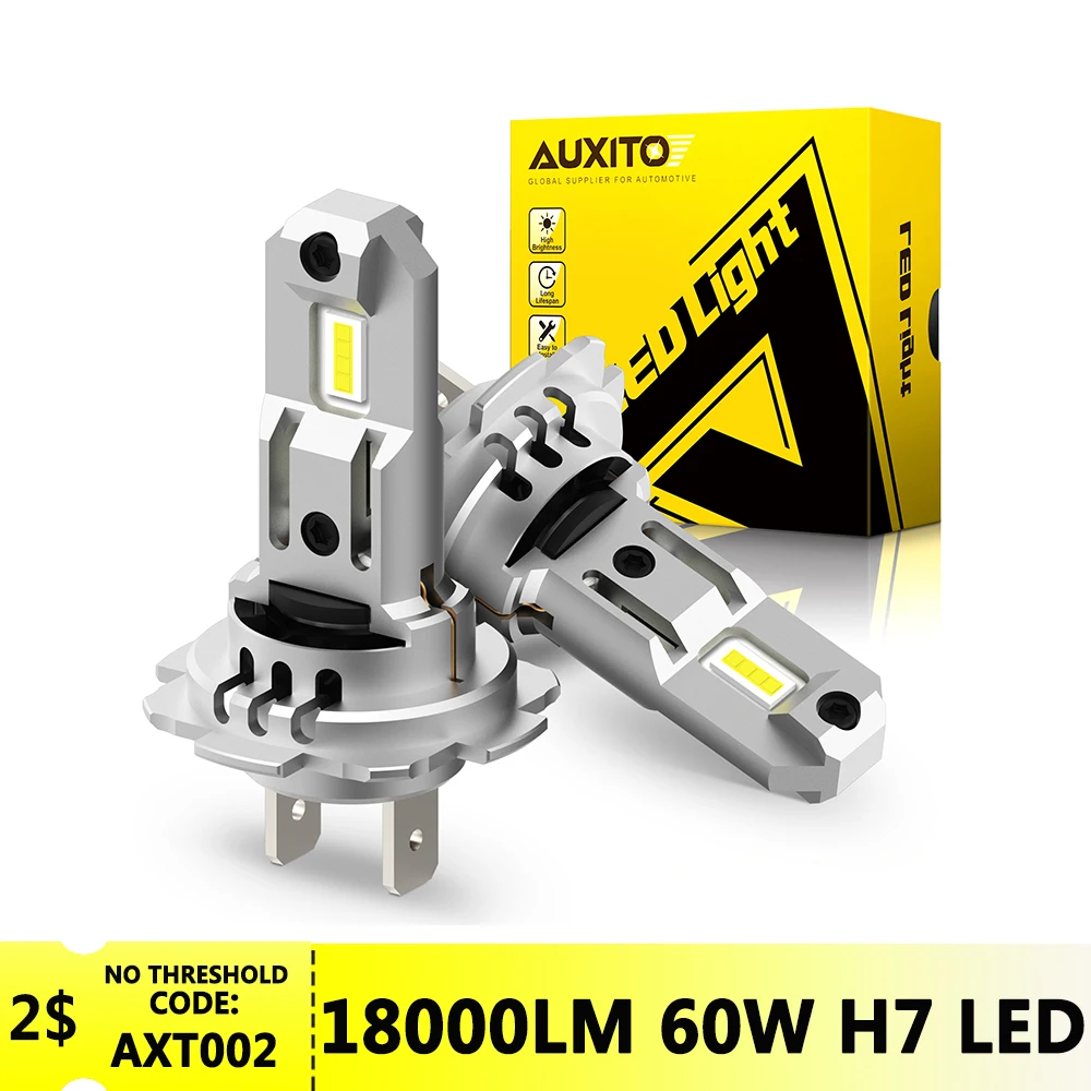 2 шт., автомобильная головка AUXITO, 7035 лм, H7 2 шт., автомобильная головка AUXITO, 7035 лм, H7