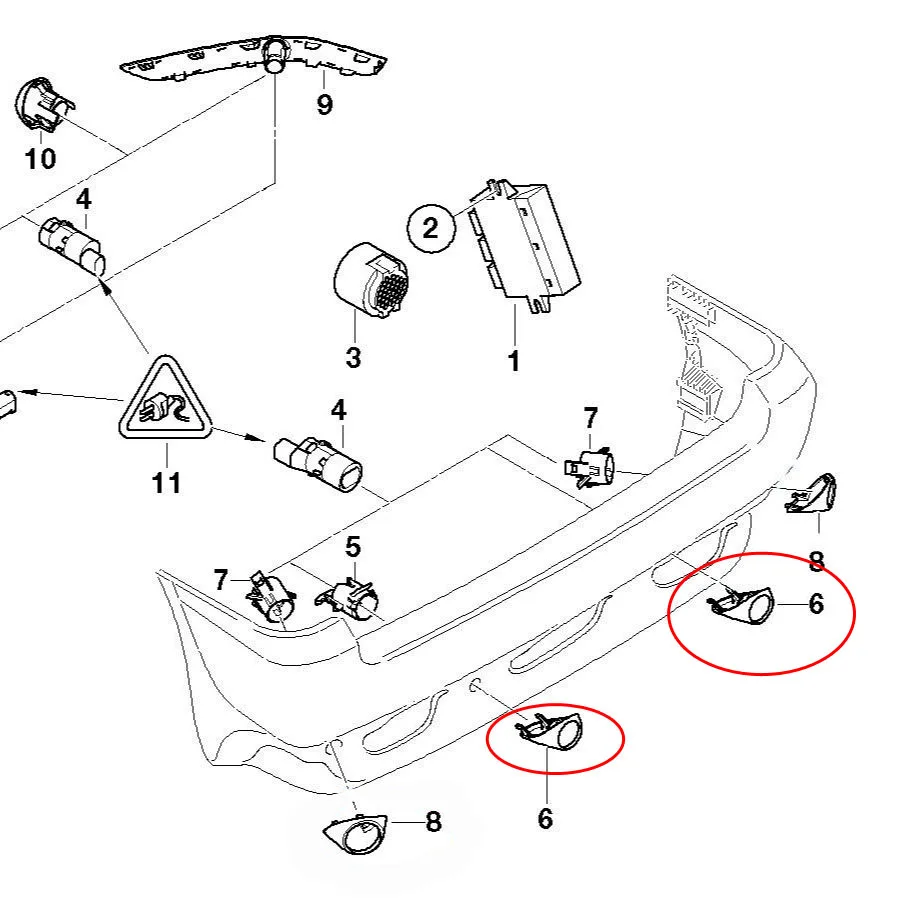 

Левый Средний правый для Bmw X5 E53 2000-2006 задний Pdc датчик парковки крышка отделка автомобильные аксессуары