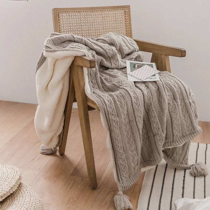 

Winter Thick Throw Blanket Cover Fleece Comfy Student Knit Soft Blanket Sofa Decorativa Mantas De Cama Household Products DF50GT