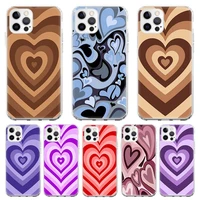 silicone case coque for iphone 13 pro max 11 12 pro xs max x xr 7 8 6 6s plus se 2020 heart circle back cover funda
