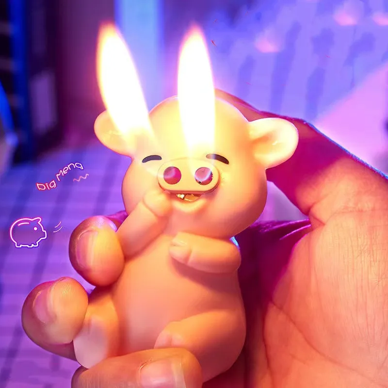 

Креативная мини-зажигалка в виде свиньи, фонафонарь, карманная зажигалка для сигарет, уличная бензиновая Зажигалка для барбекю, инструмент ...