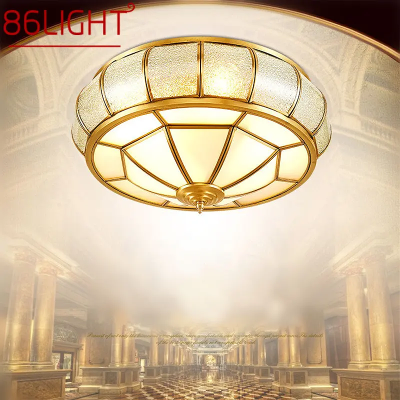 

86LIGHT Modern Copper Ceiling Lamp Vintage Creative Light Luxury Brass LED Fixtures Decor For Home Living Dining Room