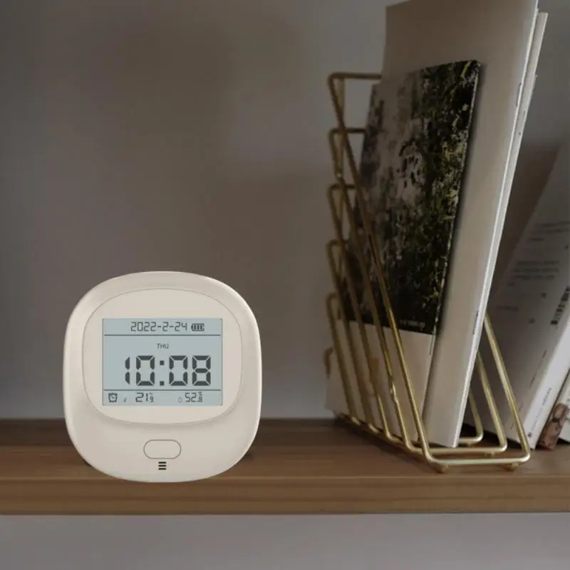 

Беспроводной детектор температуры и влажности умный дом Bluetooth часы управление через приложение подсветка дистанционный мониторинг будиль...