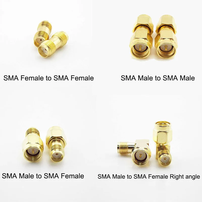 

Female Right Angle Connectors SMA Male Female to SMA Female Adapter Jack Plug Gold Plated Straight Coaxial RF Cable