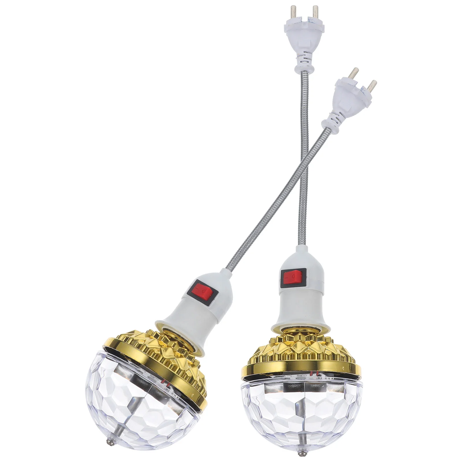 

2 Sets Colorful Ball Lights Rotating Rgb Bulbs LED Party High Strength Plastic Plug Disco