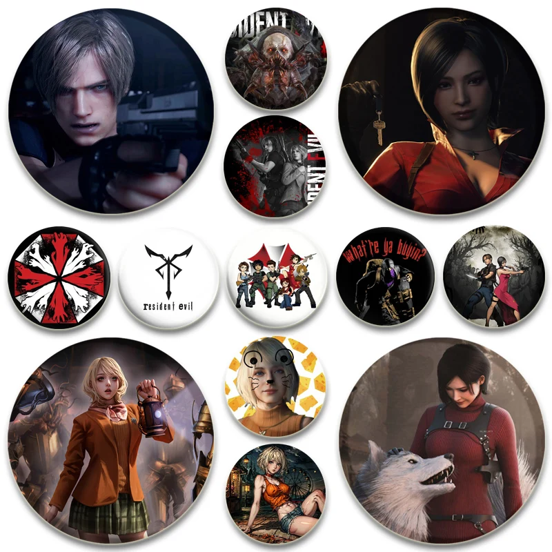 Значки на пуговицах Evil Leon Kennedy Ada Wong Ashley Graham брошь с застежкой в дизайне ежедневный