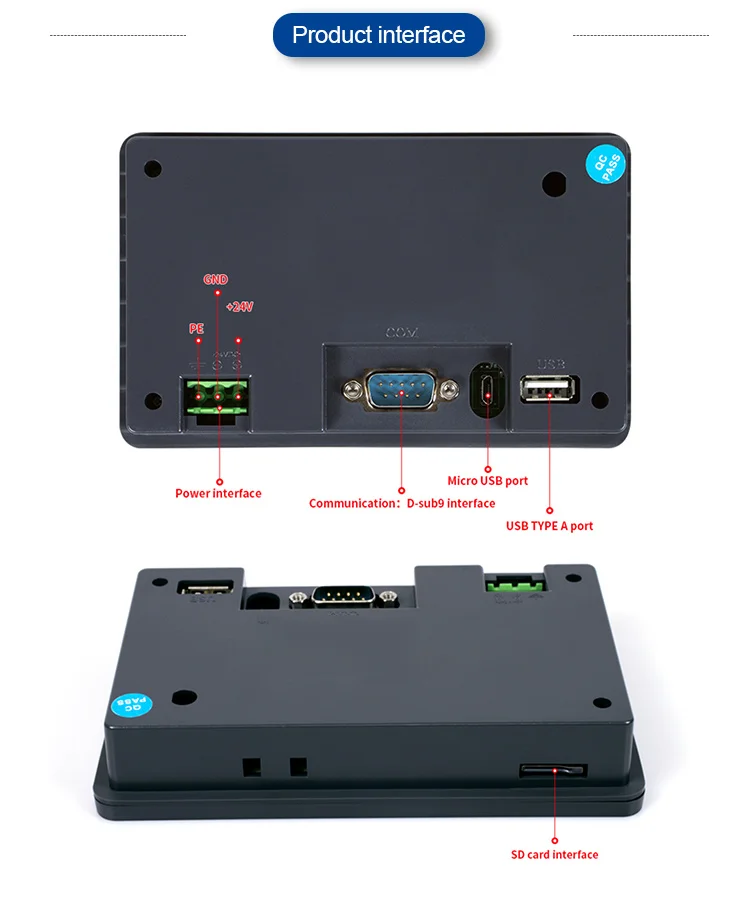 Huaqingjun 4,3-дюймовый HMI RS485 232 422 Связь DC10-30V Modbus RTU Резистивный человеческий интерфейс для ПЛК (art.: 3920cd7874355) - 3920cd7874355
