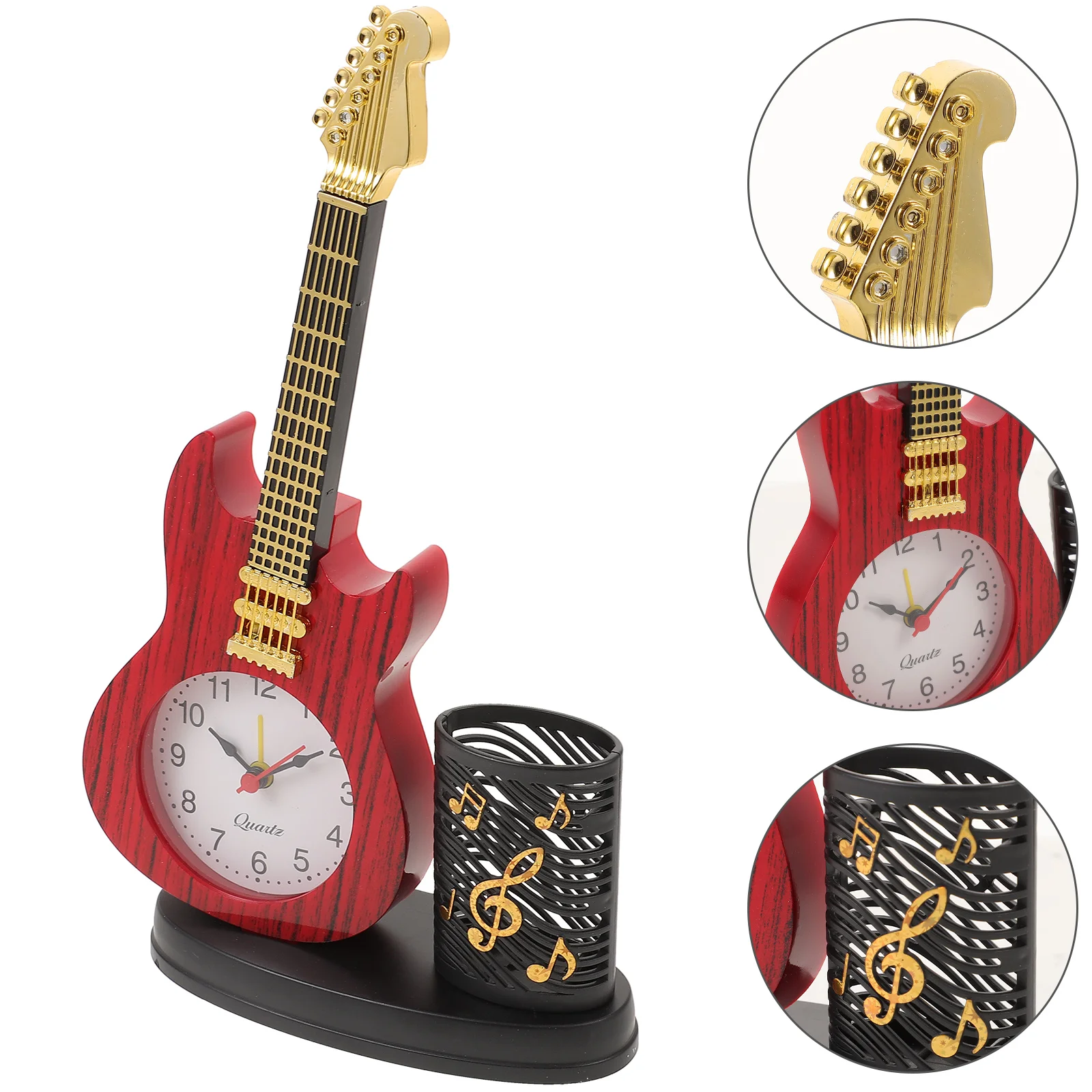 Desk Time Clock Novelty Bedside Digital Clock With Pen Holder