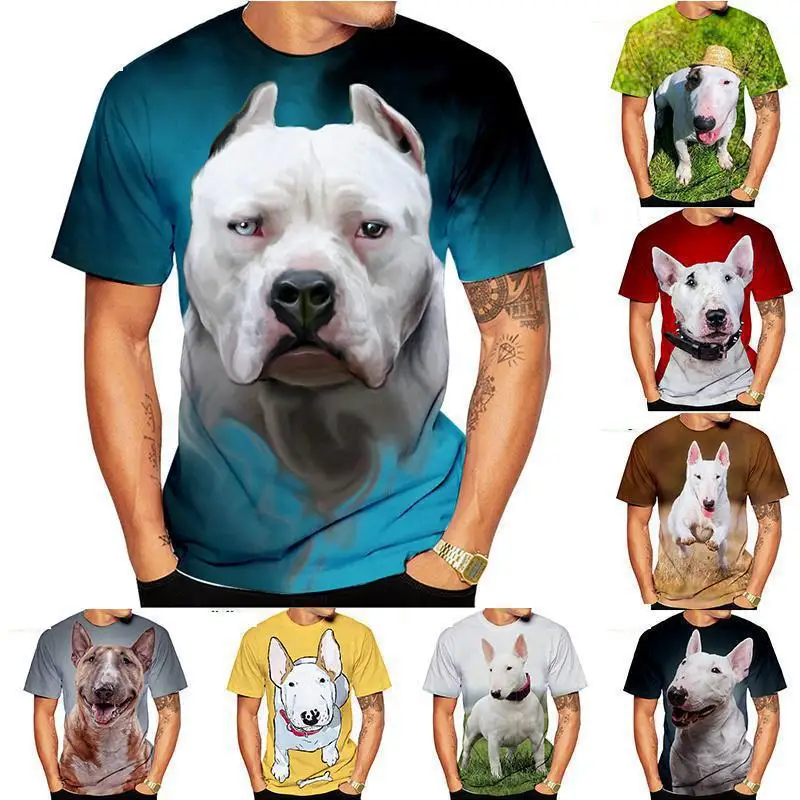 

New Men's Women's Kids T Shirt Casual Bull Terrier 3d Print Fashion Dog Pattern Fun Sports Breathable Lightweight Top