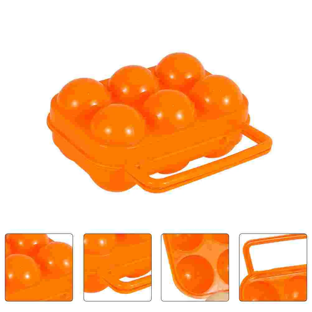 

2pcs Egg Storage Boxes Outdoor Egg Boxes Portable Egg Organizers (Orange)