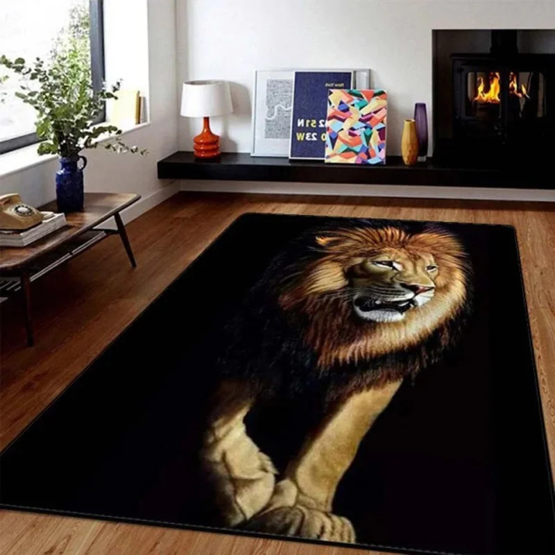 

Lion Tiger Cheetah Pattern Decorative Carpet Animal Carpet Modern Home Living Room Floor Mat Bedroom Carpet
