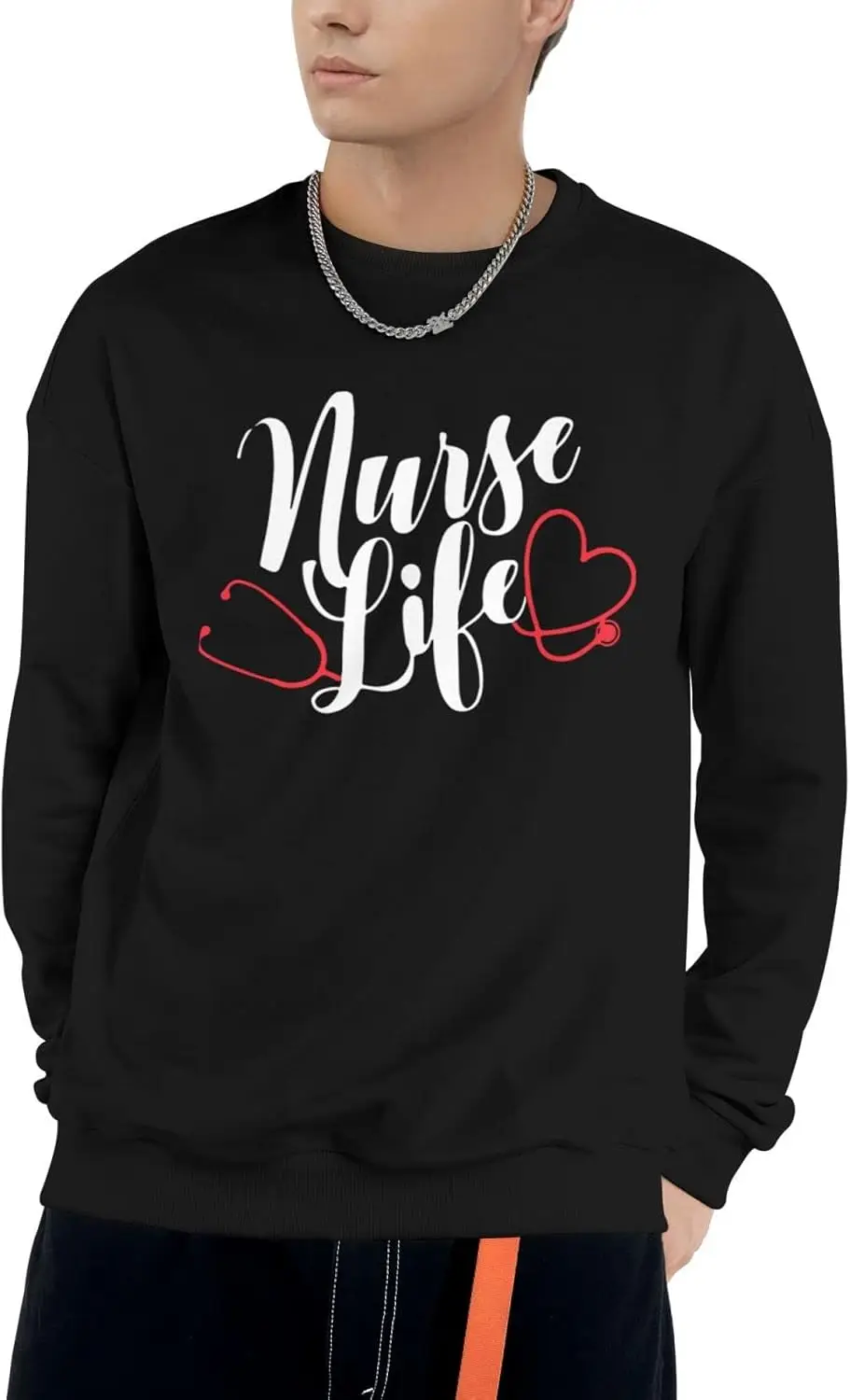 TEICCI Мужская и женская толстовка с круглым вырезом пуловер для медсестер базовые