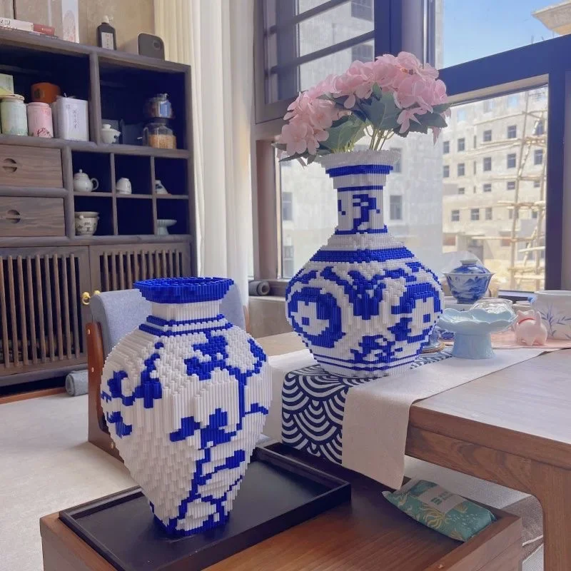 Креативная ваза-Пазл сделай сам в китайском стиле из сине-белого фарфора