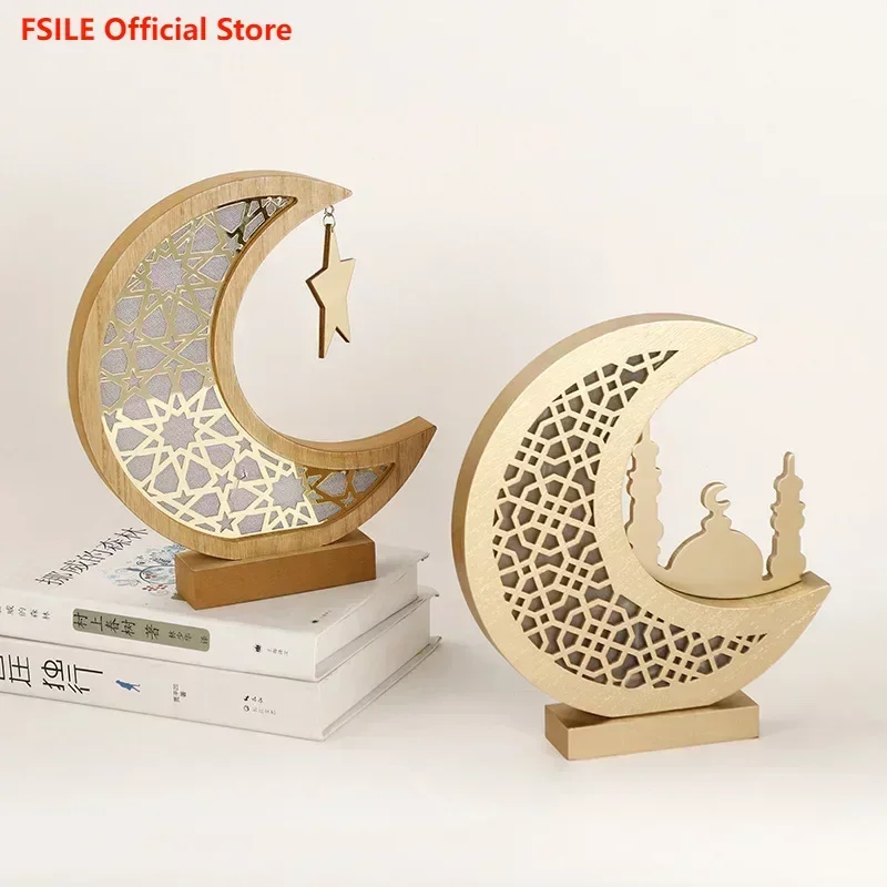 

FSILE New Holiday Ornaments Moon Ornaments Wood Ornaments Home Decorations Ornaments Handicraft Ornaments
