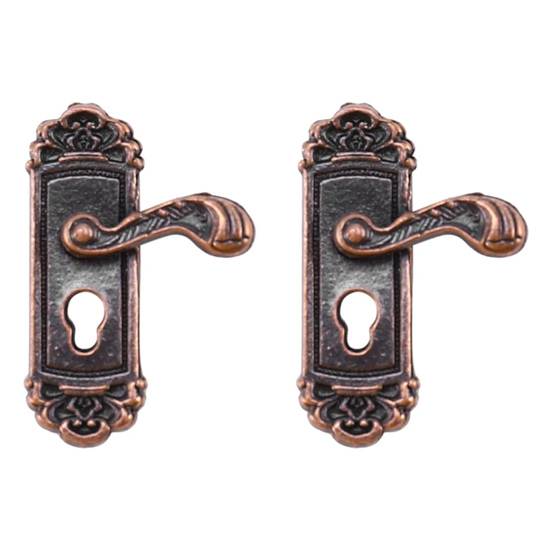 

16Pcs Doll House Door Lock 1:12 Alloy Retro Miniature Door Lock Doll House Furniture Right Handle Door Lock Key Scene