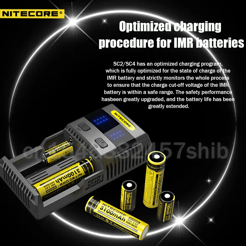 Оригинальное интеллектуальное зарядное устройство Nitecore SC4 SC2 с быстрой зарядкой