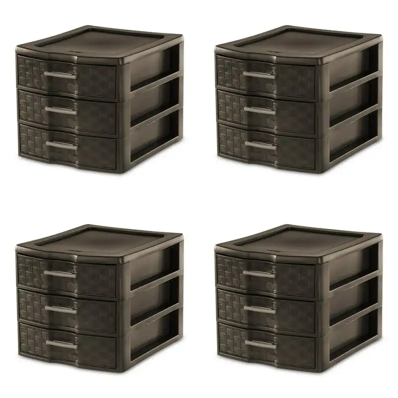 

Weave 3 Drawer Unit Plastic, Espresso, Set of 4