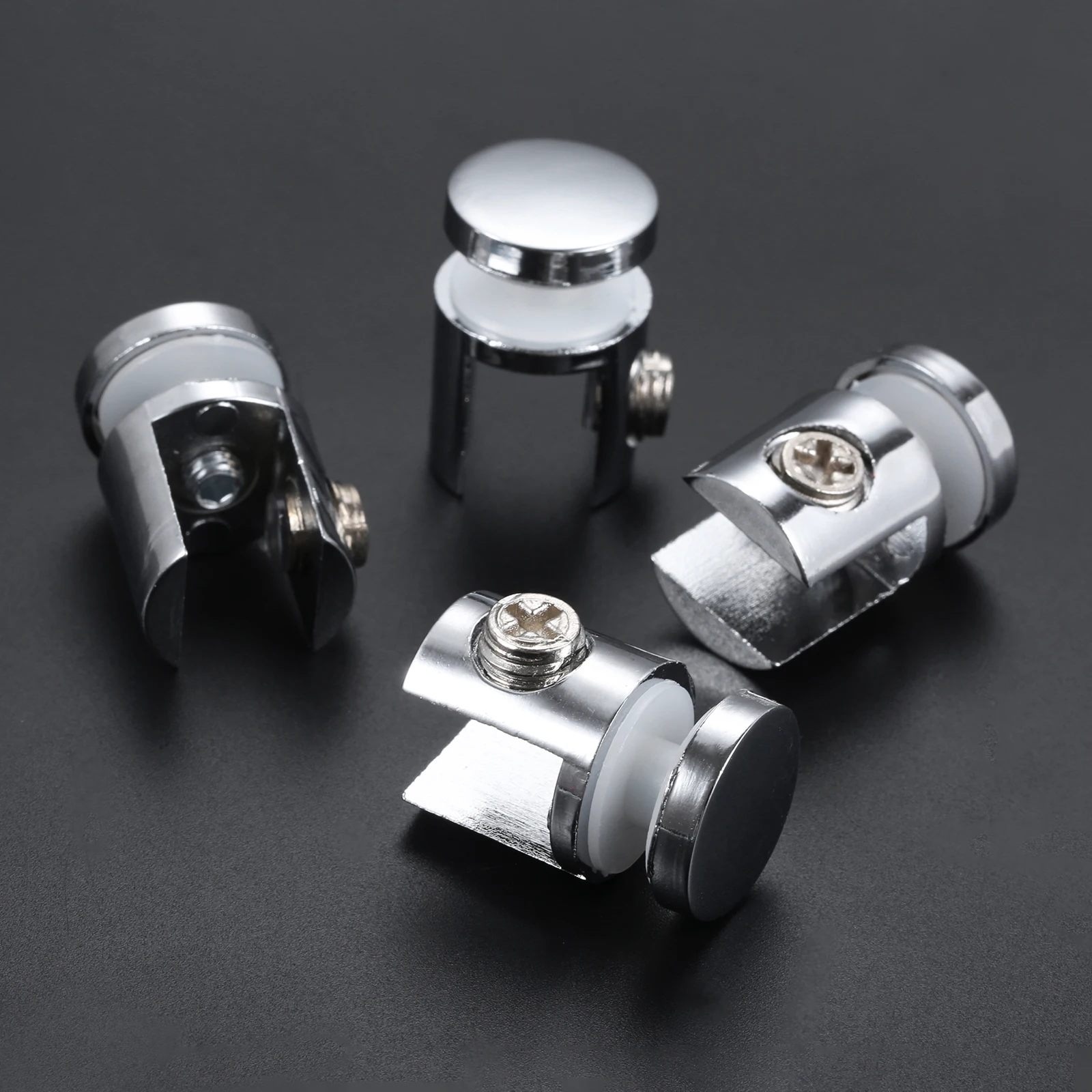 

4pcs/kit Glass Clamp Adjustable screws fit 8-12mm Glass Board Bracket Clip Shelf Holder Alloy Support Stand Bathroom Accessories