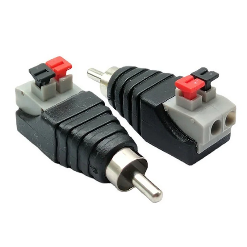 

5pcs RCA male press clip-type solder-free RCA lotus male head press-to-connect AV lotus spring universal terminal