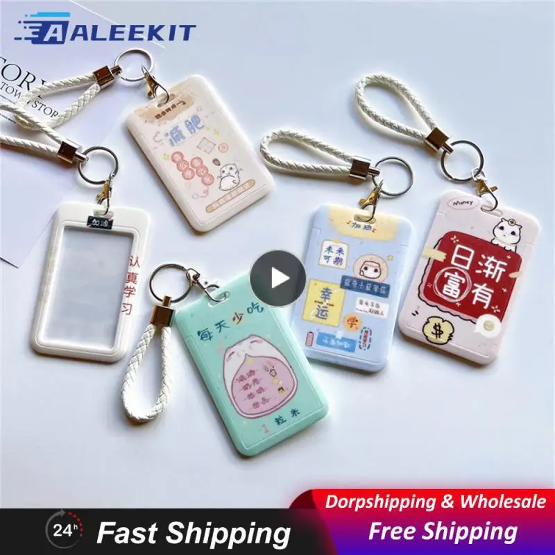 

Campus Card Holder 9 Styles Unique Fashion Bus Card Protective Case Cute Card Holder Stationary Set Cartoon Keychain Key Chain