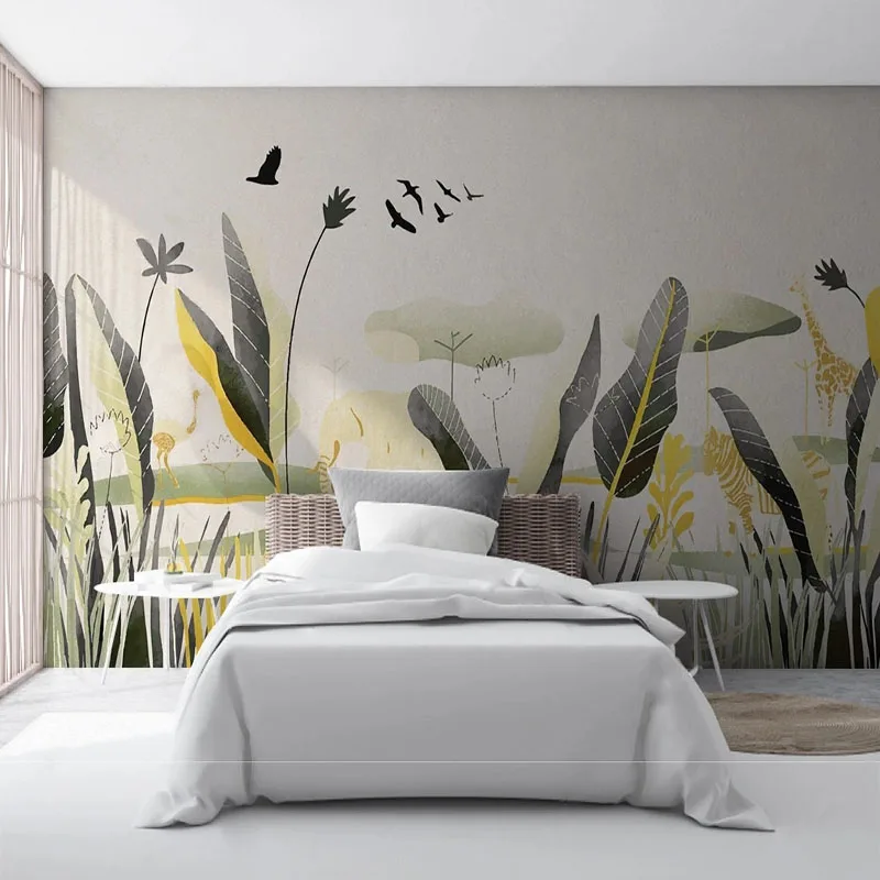 

Custom Mural 3D Tropical Plant Wallpaper Luxury Background Wall Living Room TV Sofa Home Papel De Parede Pintado Tapety Fresco